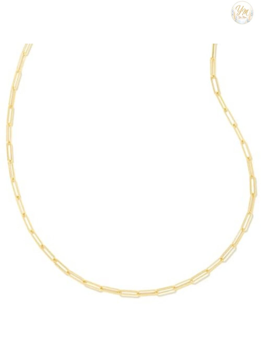 Gold Plated Paperclip Chain Necklace with Lobster Clasp, 18" with 3" Extender
